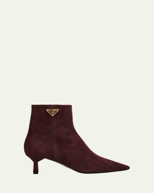 55mm Triangle Suede Ankle Booties